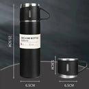 Kit Garrafa Térmica 500ml com 3 Xícaras de Vácuo Isolado de Aço Inoxidável