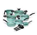 Jogo de Panelas 10 Peças Antiaderente com Tampa de Vidro