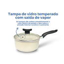 Jogo de Panelas 10 Peças Antiaderente com Tampa de Vidro